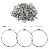 Muka 200pcs 12cm Long Ball Bead Chain, 2.4 mm Ball Chain with Connector Clasps for Tag Keychains