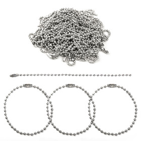 Muka 200pcs 15cm Ball Bead Chains, 2.4mm Nickel Plated Ball Chain with Bead Connector Clasp
