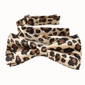TopTie Unisex Bow tie Leopard Spotted Tan & Black Bowtie