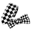 TopTie Unisex Fashion Black & White Checkerboard Skinny Necktie Bowtie Matching Set