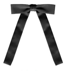 TopTie Black Satin Western String Bow Tie