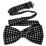 TopTie Unisex Fashion Black With White Polka Dots Bow tie