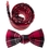 TopTie Unisex Black And Red Plaid Skinny Necktie Bowtie Matching Set