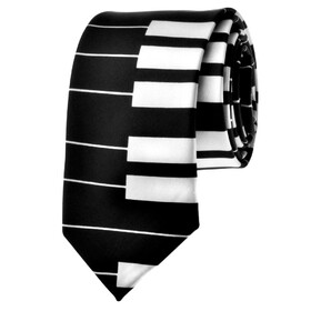 TOPTIE Unisex Fashion Keyboard Piano Skinny Necktie Tie, Great necktie for musicians or music teacher