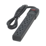 IEC ADP8000ABK Surge Suppressor Black UL 6 In Line Outlets 3 foot cord