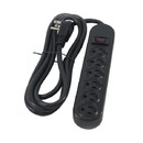 IEC ADP8004BK-09 Surge Suppressor Black UL 6 Perpendicular Outlets with Rotating Safety Caps 9 foot cord