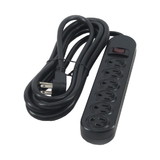 IEC ADP8004BK-12 Power Strip Black UL 6 Perpendicular Outlets with Rotating Safety Caps 12 foot cord