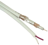 IEC CAB002-18G-RG6W Security Camera Cable 18 Gauge 2 Conductor Plus 1 RG6 Coax White