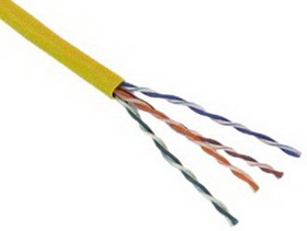 IEC CAB008-PH-L5-YE 24 Gauge 4 Pair Solid Category 5e Yellow Cable Priced by the Foot