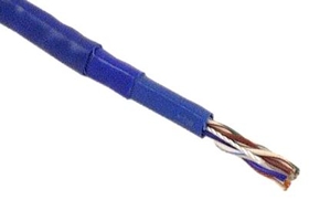 IEC CAB008-PH-PL5BU 24 Gauge 4 Pair Solid Category 5e Plenum Blue Cable Priced by the Foot