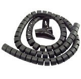 IEC HWS1-1-4-BK Spiral Cable Zip Wrap Black 1-1/4 Inch x 59 Inch