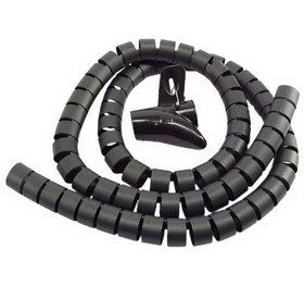 IEC HWS1-1-4-BK Spiral Cable Zip Wrap Black 1-1/4 Inch x 59 Inch
