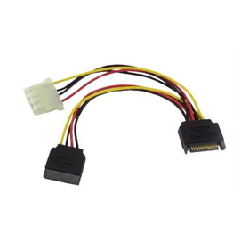 IEC L10612 SATA to SATA and Molex 4 pin (5.25 drive) Y Cable