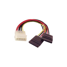IEC L1061 Molex 4 pin (5.25 drive) to Dual SATA 15 Pin Power Adapter