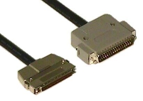 IEC L350801 SCSI Cable DM68 Male with Clips to DB50 Male 3'