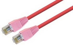IEC L60052 Cat 6 Gigabit Crossover Cable Red 7'