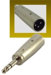 IEC L7214-0 3 Pin XLR Male to 1/4in Phono Male Balanced (3 pole on Phone Plug) Adapter