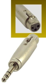 IEC L7215-0 3 Pin XLR Female to 1/4in Phone Male Balanced (3 pole on Phone Plug) Adapter