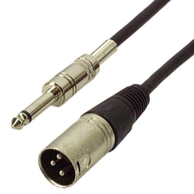 IEC L7224-06 3 Pin XLR Male to 1/4in Phone Male Unbalanced (2 pole on Phone Plug) 6 feet
