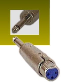 IEC L7225-0 3 Pin XLR Female to 1/4in Phone Male Unbalanced (2 pole on Phone Plug) Adapter
