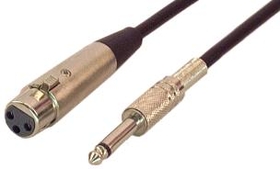 IEC L7225-20 3 Pin XLR Female to 1/4in Phone Male Unbalanced (2 pole on Phone Plug) 20 feet