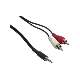 IEC L7400-10 3.5mm Stereo Male to 2 x RCA (Left and Right) Males for Audio 10'