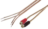 IEC L74234-01 18 AWG Speaker wire pair with RCA Females (Black and Red) 1'