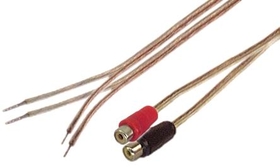 IEC L74234-06 18 AWG Speaker wire pair with RCA Females (Black & Red) 6'