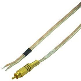 IEC L74235-06 16 AWG Speaker wire with Gold RCA Male with Black band 6'