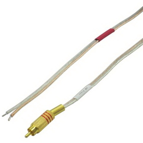IEC L74236-10 16 AWG Speaker wire with Gold RCA Male with Red band 10'