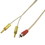 IEC L74252-03 16 AWG Speaker wire with RCA Male Red to 1 pair Banana Plugs 3'