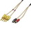 IEC L74254-03 16 AWG Speaker wire pair with RCA Male (Black & Red) to 2 pair Banana Plugs 3'