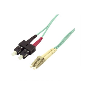 IEC L8753-02M LC to SC Duplex Multimode Aqua 10-Gig Fiber Optic Cable 2 Meter