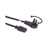 IEC M1300-08 PC Power Cable with flat 90 degree exit wall plug ( NEMA 5-15P to IEC320-C13 ) 8 feet