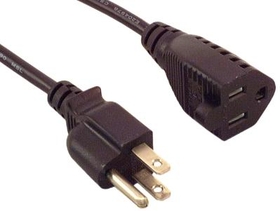 IEC M1301 Power Extension Cord ( NEMA 5-15P to NEMA 5-15R ) 16 AWG 3c 6'