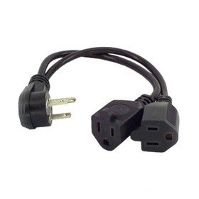 IEC M13192-01 AC Power Cord Y Cable ( NEMA 5-15P to 2xNEMA 5-15R ) 1'
