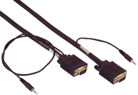 IEC M13271-100 VGA Monitor & 3.5mm Audio Cable Male to Male High Resolution 100'