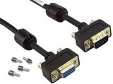 IEC M13293-15 VGA Monitor Extension Cable with thin boots Male to Female High Resolution 15'