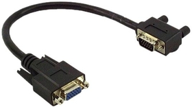 IEC M13302 VGA Monitor Left Angle Male to Straight Female Adapter 1'