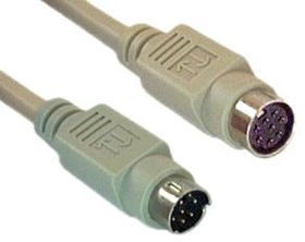 IEC M1522-10 8 Pin Mini Din Male to Female Straight Through Cable 12'