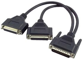 IEC M2134 DB25 Male to 2 x DB25 Female Y Cable 1'