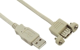 IEC M2402-MT-03 USB Type-A Extension and Panel Mount Cable 3 feet (USB 2.0 Compliant)