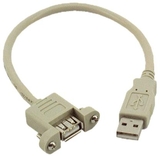 IEC M2402-MT-8IN USB Type-A Extension & Panel Mount Cable 8 inches (USB 2.0 Compliant)