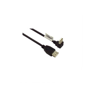 IEC M24020R-04 USB Type-A Extension Cable with 90 degree Male 4 feet (USB 2.0 Compliant) Black