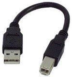 IEC M24040-.5 USB Type A to Type B Jumper Cable 6 inch (USB 2.0 Compliant) Black