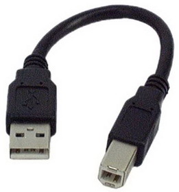 IEC M24040-.5 USB Type A to Type B Jumper Cable 6 inch (USB 2.0 Compliant) Black