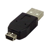 IEC M2464 USB A Type Plug to Mini 5 pin (B) Jack