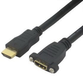 IEC M5132M-01 HDMI High Speed with Ethernet 24 AWG Male to Female Panel Mount 1'