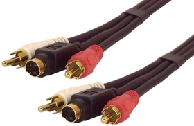 IEC M5271-12 "S Video (SVHS) Plus 2 RCA for Stereo Audio, All Male to Male Cable 12'"