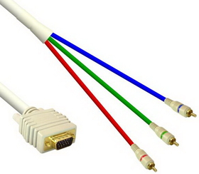 IEC M5329 DH15 Male (VGA) to 3 RCA Male Cable 6'